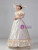 Champagne Satin Long Sleeve Rococo Vintage Dress