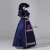 Navy Blue Satin Long Sleeve Rococo Vintage Victorian Dress