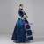 Navy Blue Satin Long Sleeve Rococo Victorian Dress