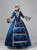 Navy Blue Satin Long Sleeve Rococo Victorian Dress