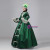 Green Satin Long Sleeve Lace Vintage Victorian Dress
