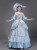 Blue Satin Short Sleeve Victorian Rococo Dress