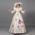 Champagne Satin Long Sleeve Rococo Baroque Dress
