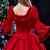 Black Red Satin Square Antonietta Vintage Dress