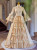 Champagne Short Sleeve Tiers Bow Rococo Baroque Vintage Gown Dress