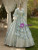 Blue Short Sleeve Pleats Victorian Vintage Gown Dress