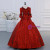 Burgundy Long Sleeve Pleats Baroque Victorian Dress