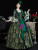 Green Long Sleeve Vintage Baroque Dress