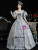 Gray Ball Gown Puff Sleeve Rococo Vintage Dress