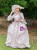 Rose Flower Print Long Sleeve Drama Performance Dress