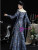 Blue Print Long Sleeve Palace Aristocratic Costumes Dress