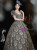 Gray V-neck Lace Puff Sleeve Baroque Victorian Dress