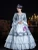 Blue Print Long Sleeve Rococo Vintage Dress
