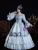 Blue Print Long Sleeve Rococo Vintage Dress