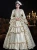 Champagne Long Sleeve Lace Baroque Vintage Dress