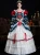 Blue Satin Long Sleeve Lace Bow Vintage Dress