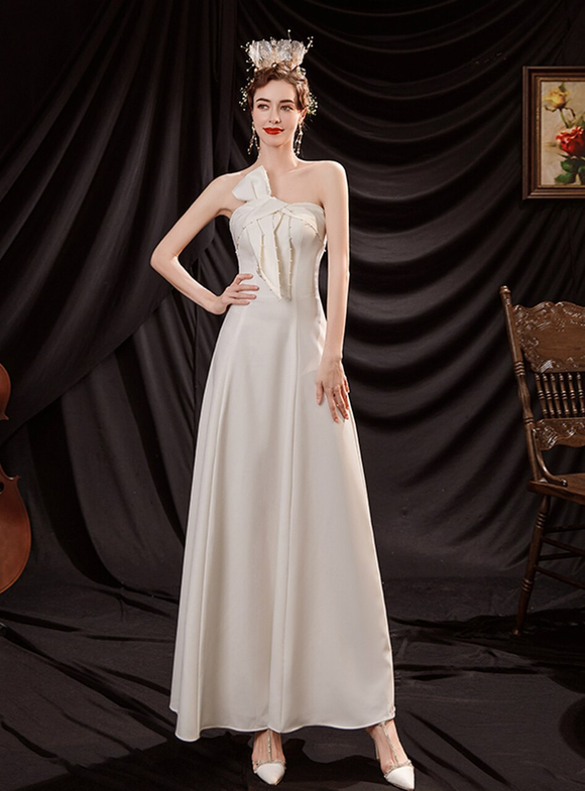 In Stock:Ship in 48 Hours Strapless Pearls Wedding Dress