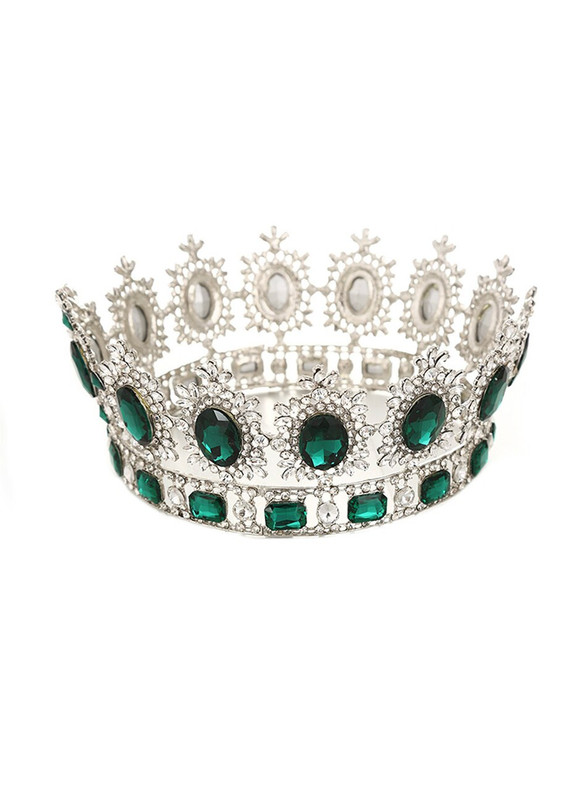 Bride Green Crown Retro Round Baroque