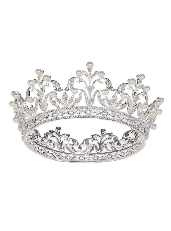 Pearls Bride Tiara Crown Pearl Round Crown