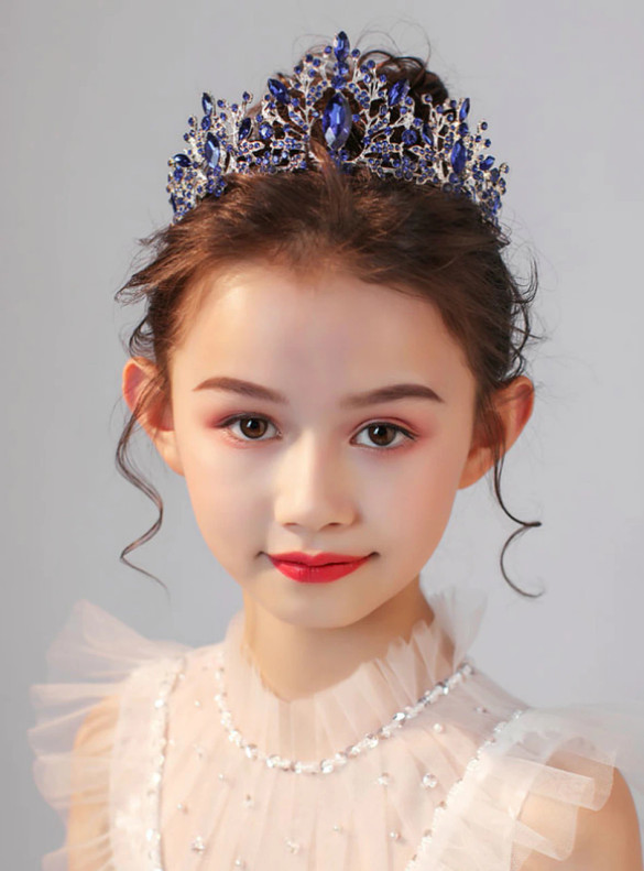Blue Children Girl Crystal Frozen Crown Tiara