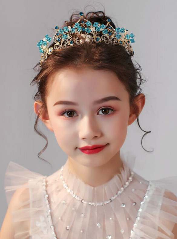 Blue Crown Tiara Children Crystal Tiara