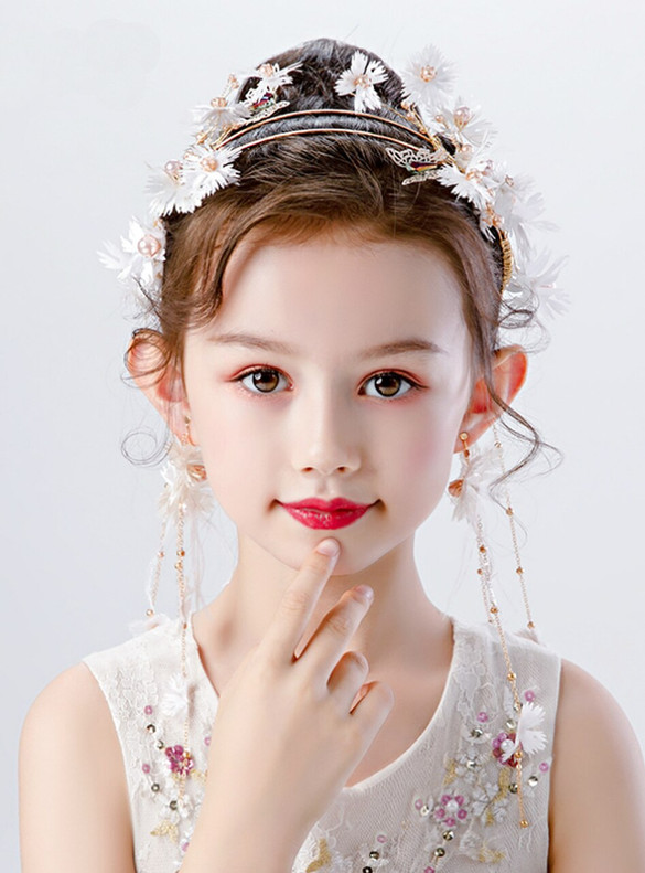 Girl Princess Hairband Flower Fringe Ribbon