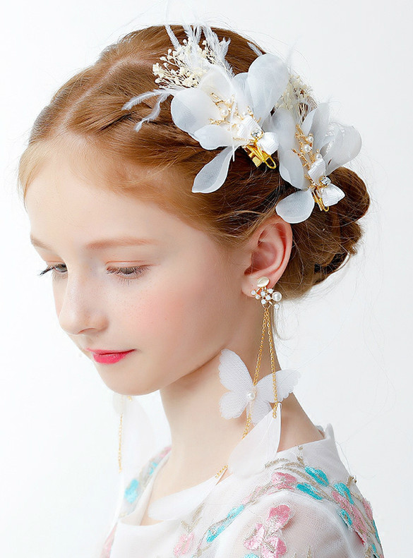 White Hair Garland Little Girl Hairpin