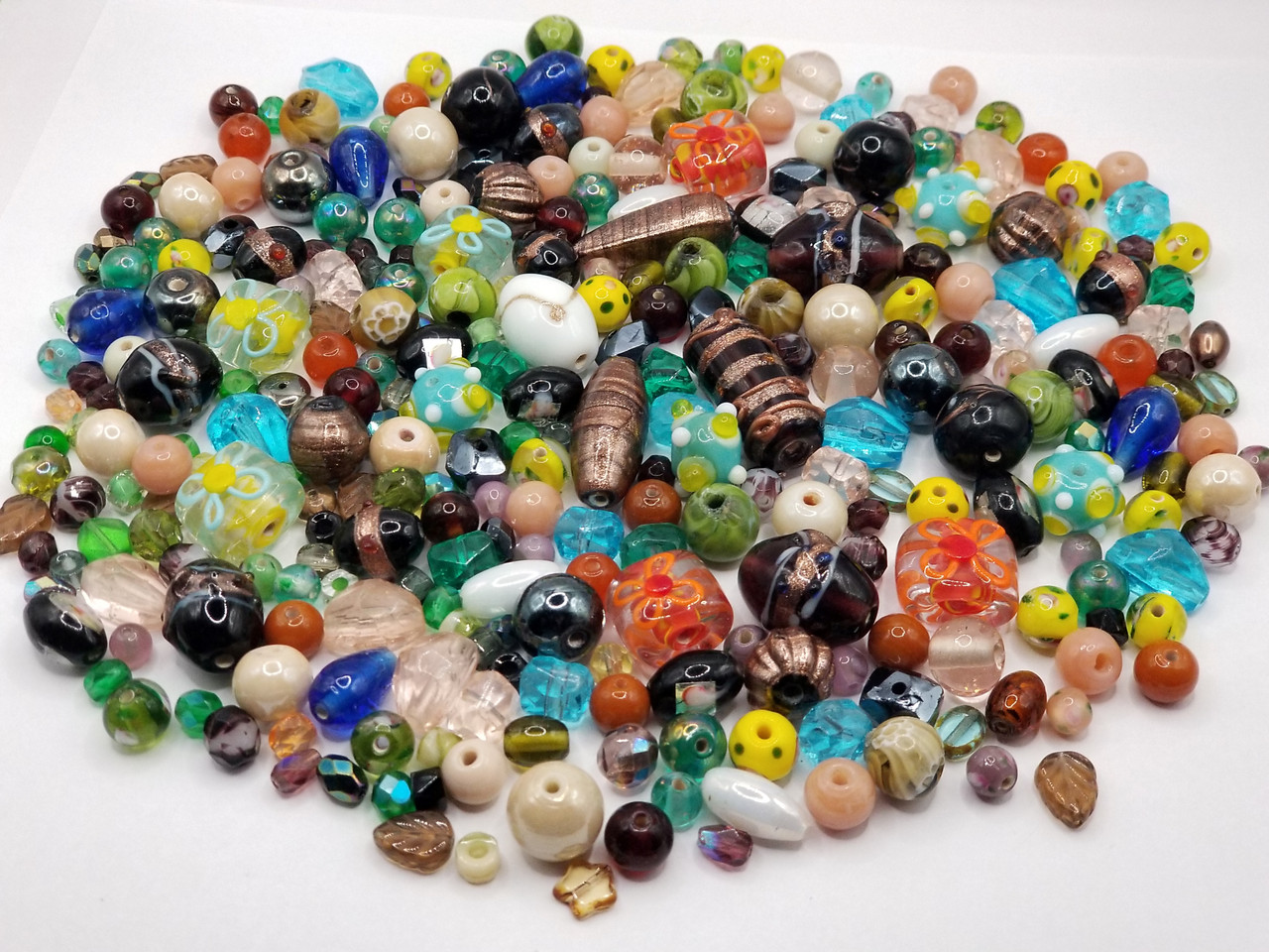 Bulk Beads for Bracelet Making 30 lb Mix Color Glass Beads Mix Color shapes  Bulk