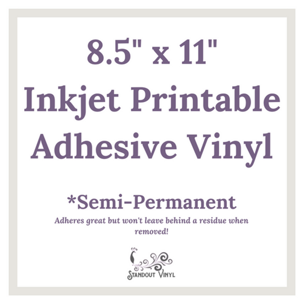 8.5x11 Inkjet Printable Heat Transfer Sheet (HTV)