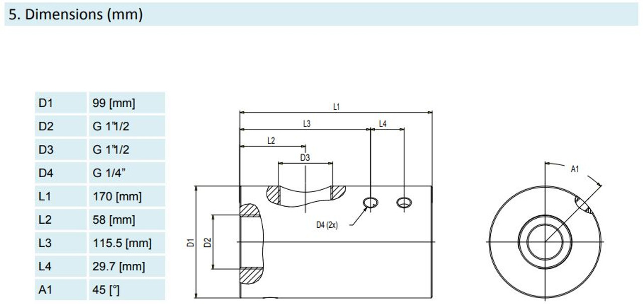 V-3201 Dimensions