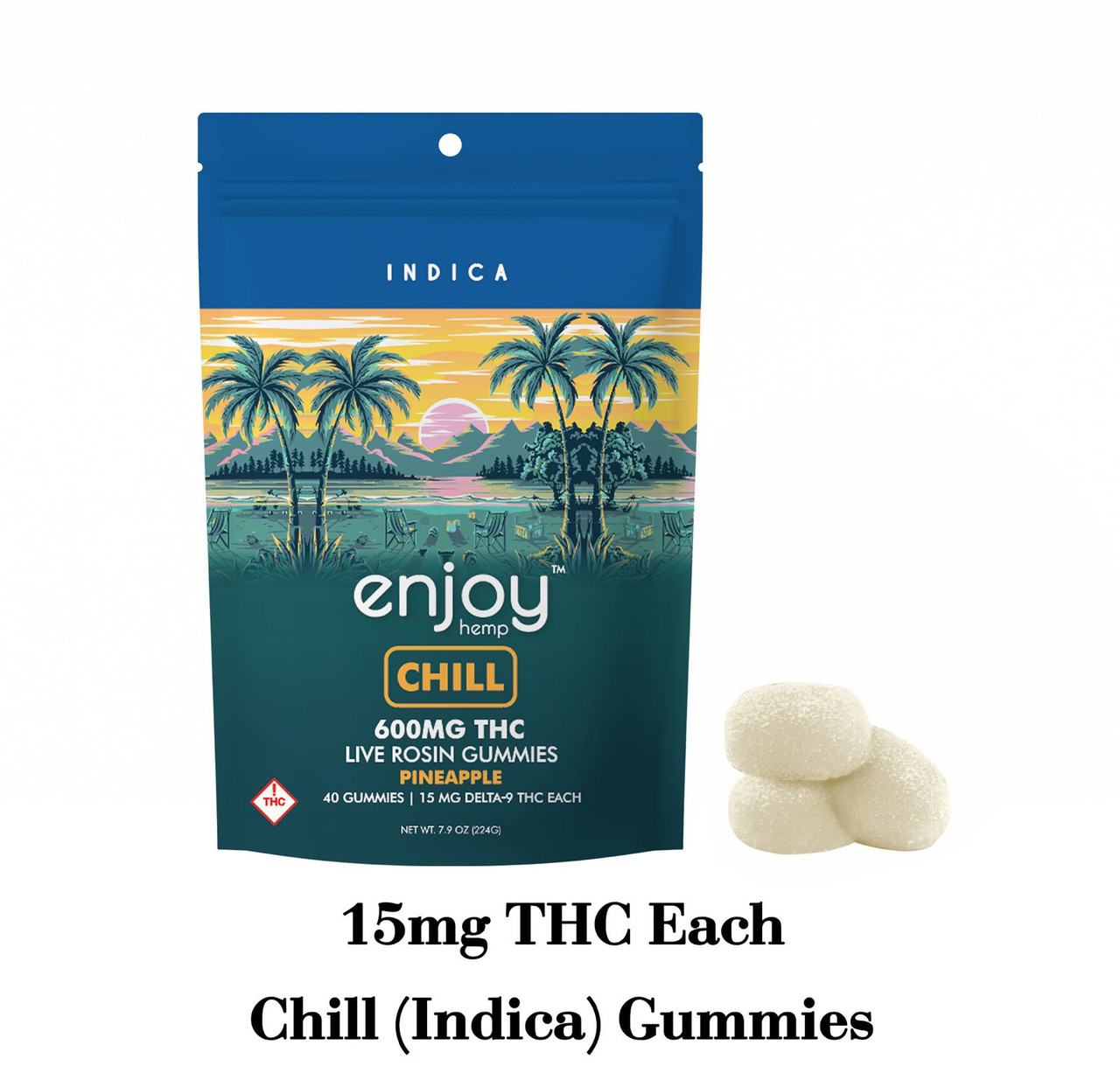 Live Rosin Chill Delta 9 THC 600mg Gummies (Indica-Infused