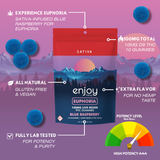 100mg THC Euphoria Gummies | Blue Raspberry (Sativa)
