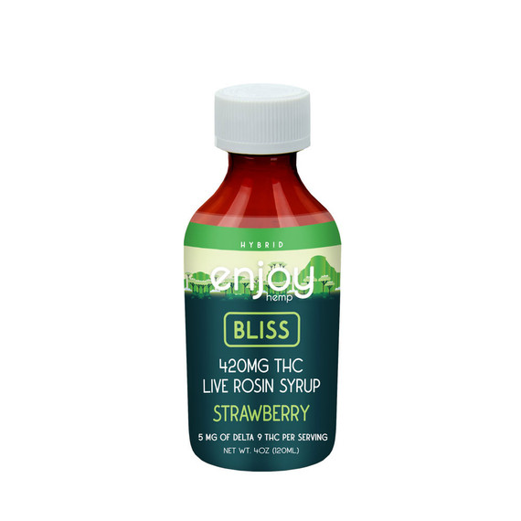 Fast-Acting Live Rosin Delta 9 THC Syrup for Bliss - Strawberry (Hybrid)