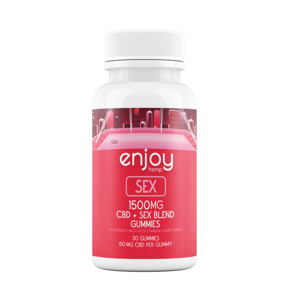 1500 mg CBD Gummies For Sex - Full Spectrum CBD + Maca Root + Schisandra + Damiana + Muira Puama