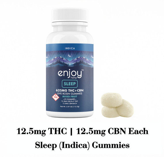 625 mg Sleep 1:1 Live Rosin Delta 9 THC/CBN Gummies - 25 mg each (Hybrid)