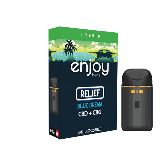 Enjoy Hemp 3ml CBD + CBG Disposable for Relief -  Blue Dream (Hybrid)