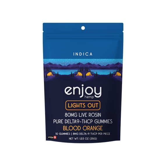 80mg Live Rosin Pure THCP Gummies (Lights Out) - Indica-Infused Blood Orange