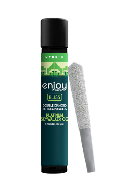 Enjoy Hemp 5g Mega Potency Double Diamond THCA Prerolls - Platinum Skywalker OG for Bliss (Hybrid)