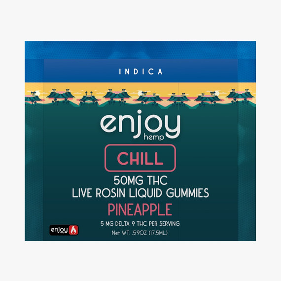 Enjoy Hemp 50mg Live Rosin Liquid Gummies - Pineapple for Chill (Indica)