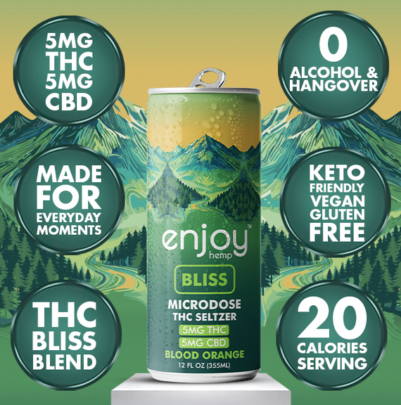 5mg THC + 5mg CBD Bliss Seltzer | Blood Orange
