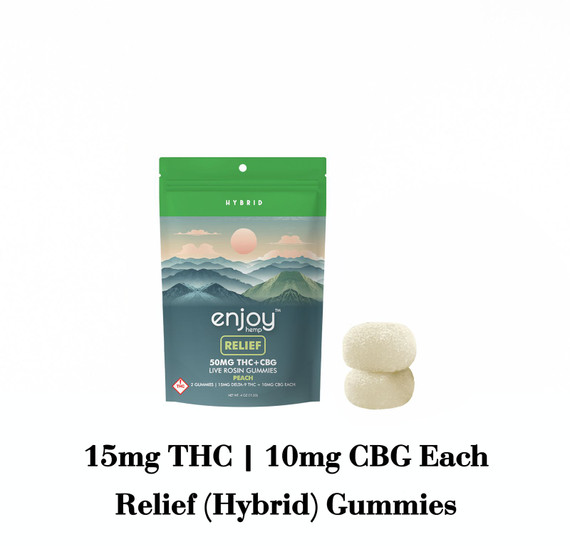 Live Rosin 50 mg Delta 9 THC + CBG (Hybrid-Infused Peach Gummies) 25mg each | 2 gummies