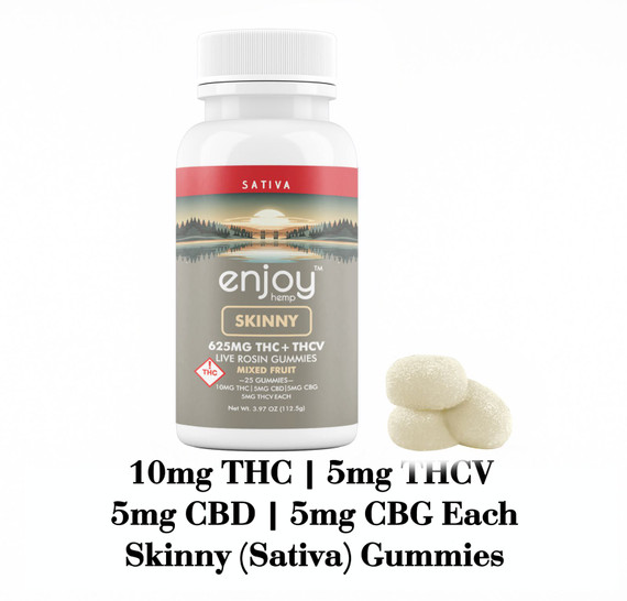 625 mg Skinny 1:1 Live Rosin Delta 9 THC/THCV  Gummies - 25mg each (Sativa)