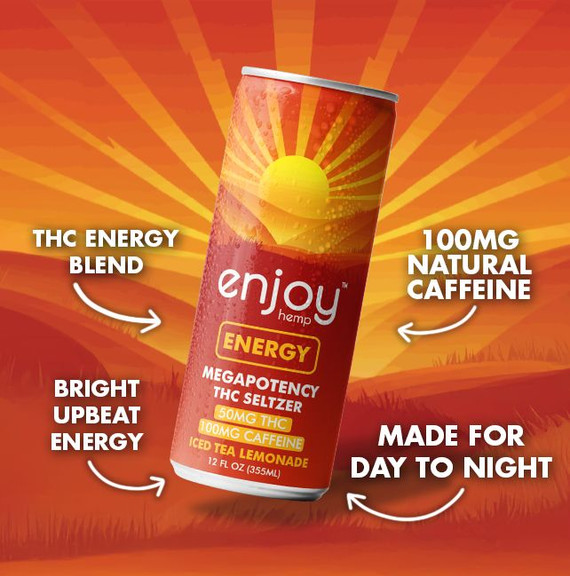 50mg THC + 100mg Caffeine Energy Seltzer | Iced Tea Lemonade