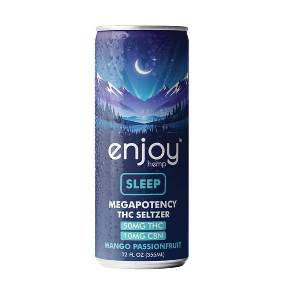 Enjoy Hemp Sleep THC Seltzer – 50mg THC + 10mg CBN Mango Passionfruit for Nighttime Relaxation Enjoy Hemp Sleep THC Seltzer – 50mg THC + 10mg CBN Mango Passionfruit for Nighttime Relaxation