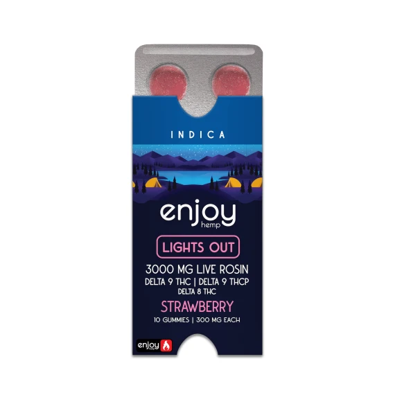 3000mg Lights Out THCP Blend Gummies | Strawberry (Indica)