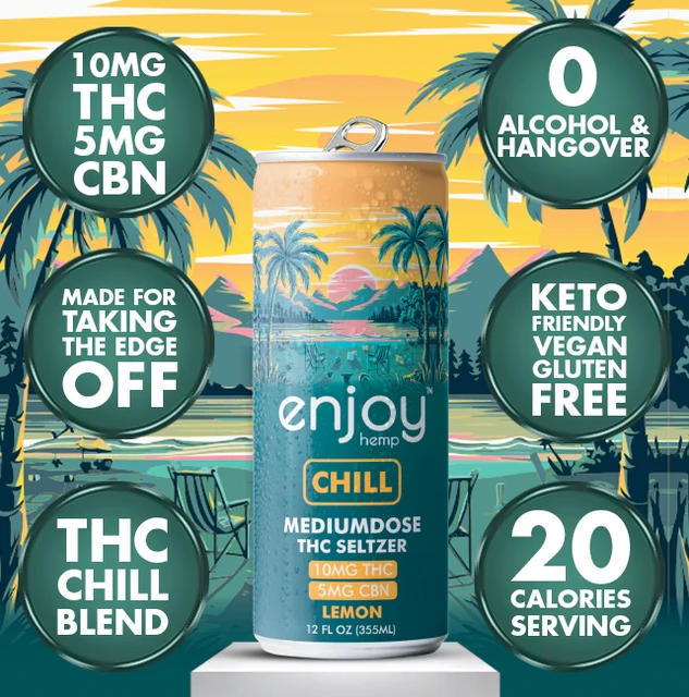 50mg THC + 5mg CBN Chill Seltzer | Lemon