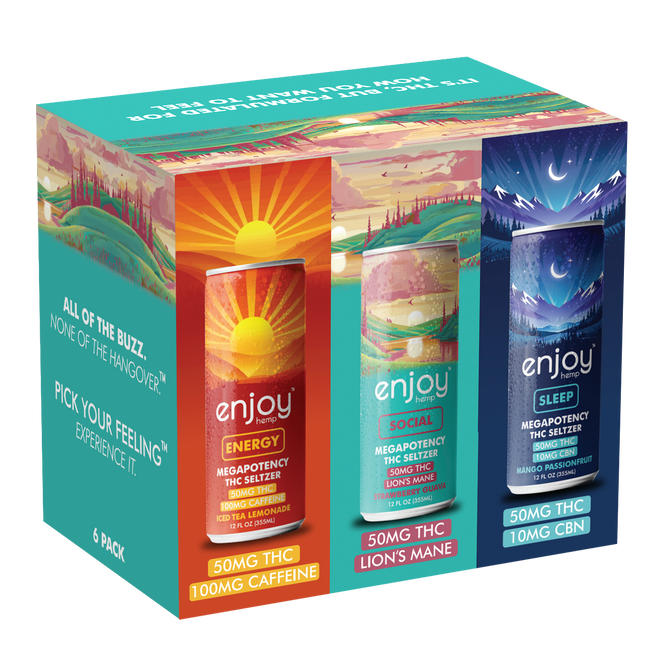 50mg THC Seltzer Functional Variety Pack | Energy, Social, Sleep