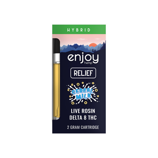 Live Rosin Delta 8 THC 2 Gram Cartridge for Relief - Cereal Milk (Hybrid)