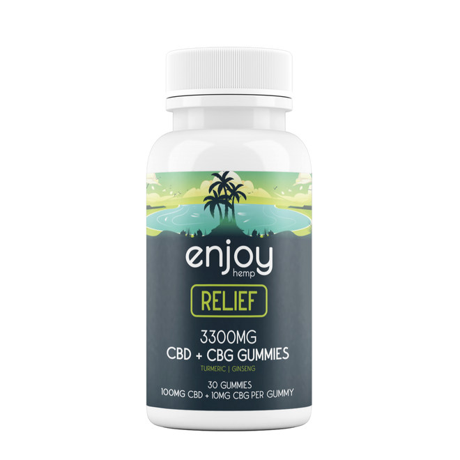 3300mg CBD Gummies For Relief - Full Spectrum CBD + CBG + Turmeric + Ginseng