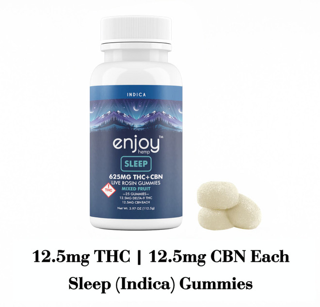 625 mg Sleep 1:1 Live Rosin Delta 9 THC/CBN Gummies - 25 mg each (Hybrid)